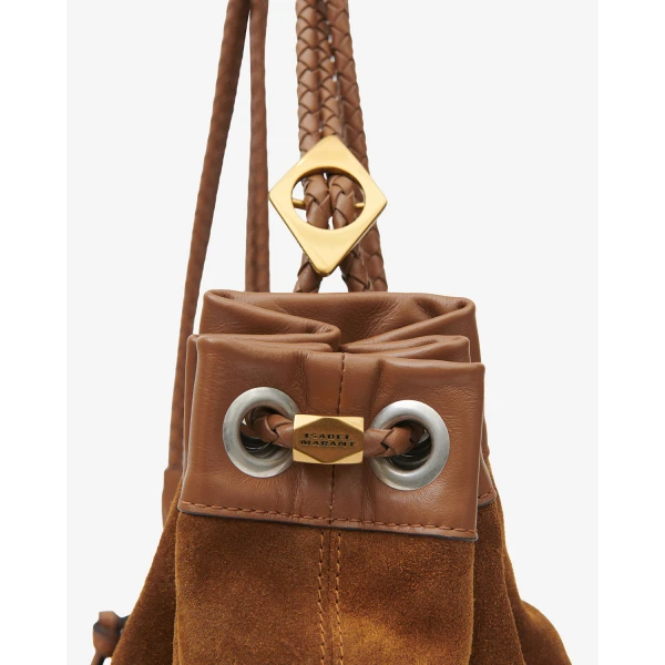 Isabel Marant Maia Medium Suede Bag in Cognac | Shoulder & Crossbody Bags | Coveti