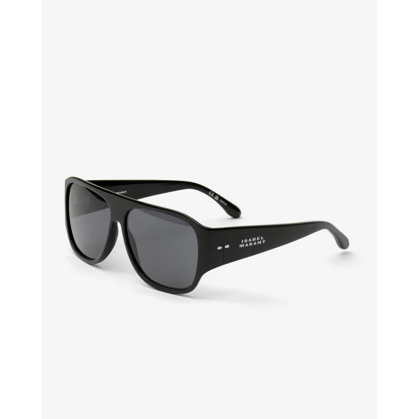 Isabel Marant Mikala Sunglasses in Black Palladium and Gray | Sunglasses | Coveti