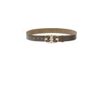 Isabel Marant Mirko Leather Belt in Dark Khaki | Women | Coveti