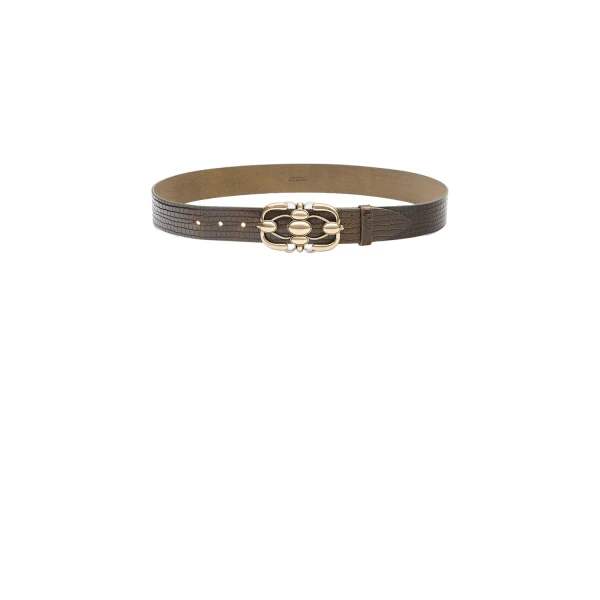 Isabel Marant Mirko Leather Belt in Dark Khaki | Women | Coveti