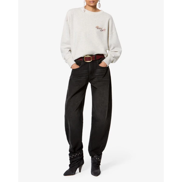 Isabel Marant Mobyli Sweatshirt in Ecru | Long Sleeve | Coveti