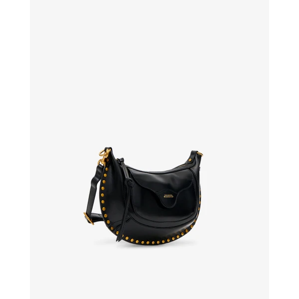 Isabel Marant Moon Pocket Bag in Leather, Black | Shoulder & Crossbody Bags | Coveti