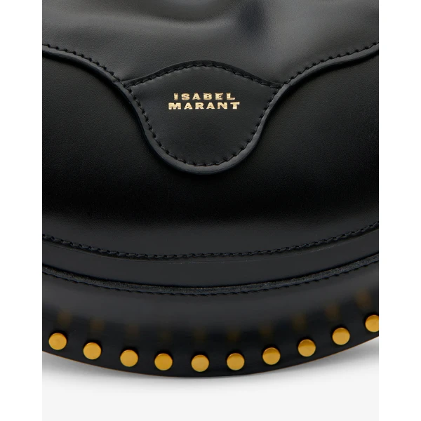 Isabel Marant Moon Pocket Bag in Leather, Black | Shoulder & Crossbody Bags | Coveti