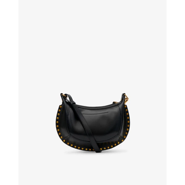 Isabel Marant Moon Pocket Bag in Leather, Black | Shoulder & Crossbody Bags | Coveti