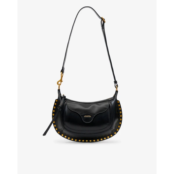 Isabel Marant Moon Pocket Bag in Leather, Black | Shoulder & Crossbody Bags | Coveti