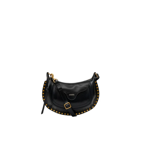 Moon Pocket Bag in Leather, Black