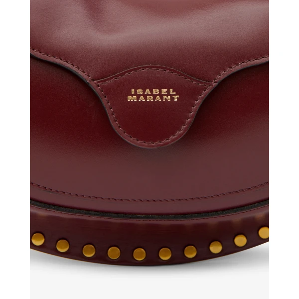 Isabel Marant Moon Pocket Bag in Leather, Burgundy | Shoulder & Crossbody Bags | Coveti