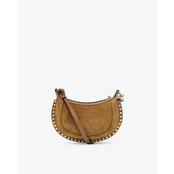 Isabel Marant Moon Pocket Bag in Suede, Taupe | Shoulder & Crossbody Bags | Coveti