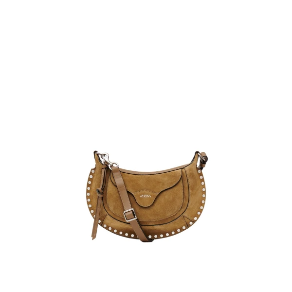 Isabel Marant Moon Pocket Bag in Suede, Taupe | Women | Coveti