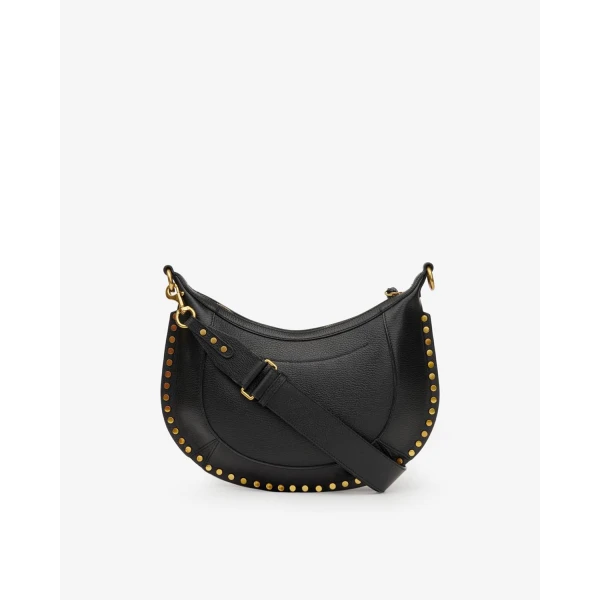 Isabel Marant Naoko Bag in Grained Leather, Black | Shoulder & Crossbody Bags | Coveti