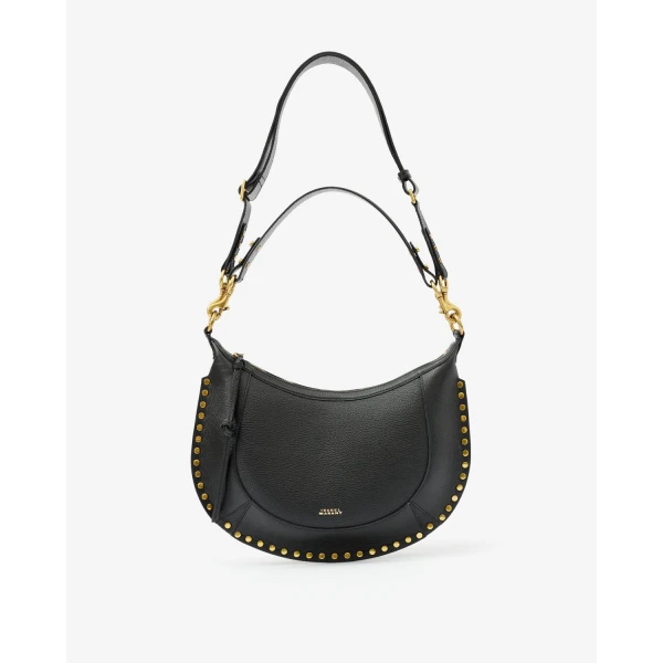 Isabel Marant Naoko Bag in Grained Leather, Black | Shoulder & Crossbody Bags | Coveti