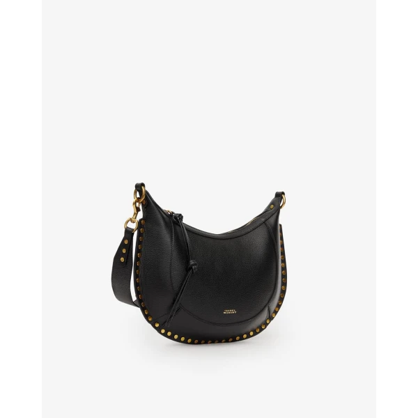 Isabel Marant Naoko Bag in Grained Leather, Black | Shoulder & Crossbody Bags | Coveti