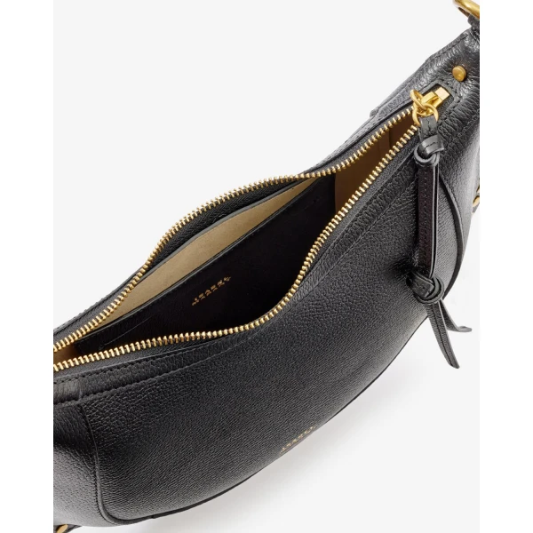 Isabel Marant Naoko Bag in Grained Leather, Black | Shoulder & Crossbody Bags | Coveti