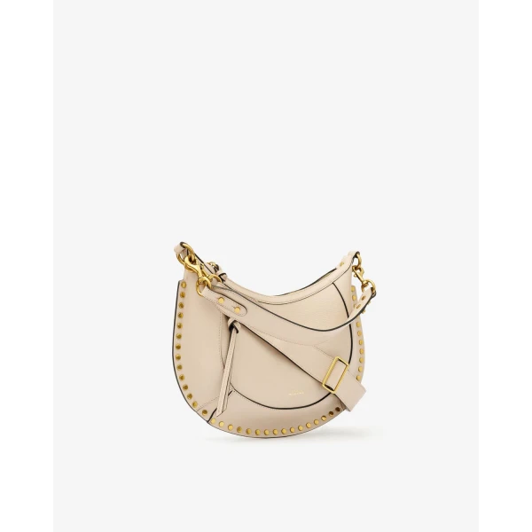 Isabel Marant Naoko Bag in Grained Leather, Light Beige | Shoulder & Crossbody Bags | Coveti