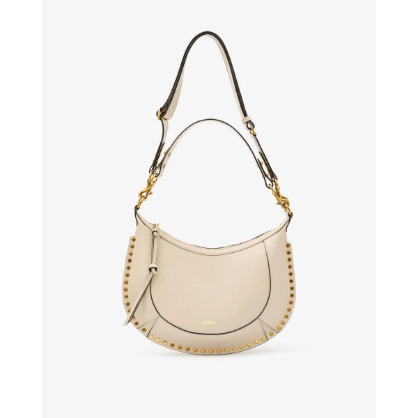 Isabel Marant Naoko Bag in Grained Leather, Light Beige | Shoulder & Crossbody Bags | Coveti