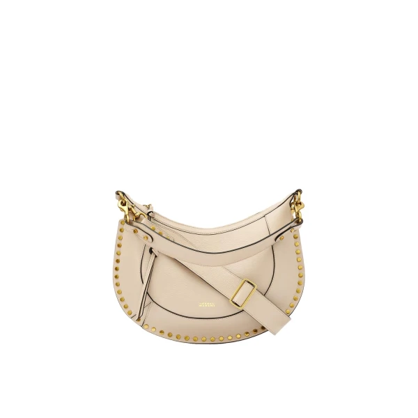 Isabel Marant Naoko Bag in Grained Leather, Light Beige | Women | Coveti