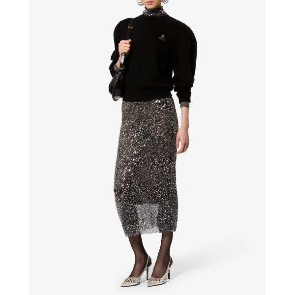 Isabel Marant Nejany Skirt in Silver | Maxi Skirts | Coveti