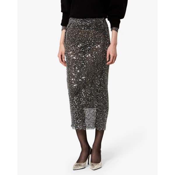 Isabel Marant Nejany Skirt in Silver | Maxi Skirts | Coveti