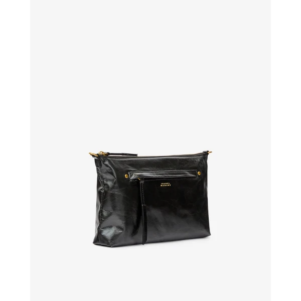 Isabel Marant Nessah Bag in Leather, Black | Shoulder & Crossbody Bags | Coveti