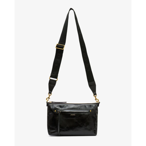 Isabel Marant Nessah Bag in Leather, Black | Shoulder & Crossbody Bags | Coveti