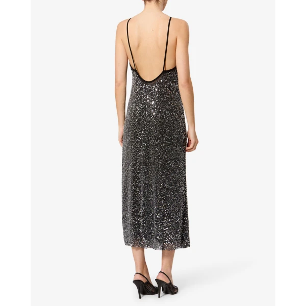 Isabel Marant Nevana Dress in Silver | Maxi Dresses | Coveti