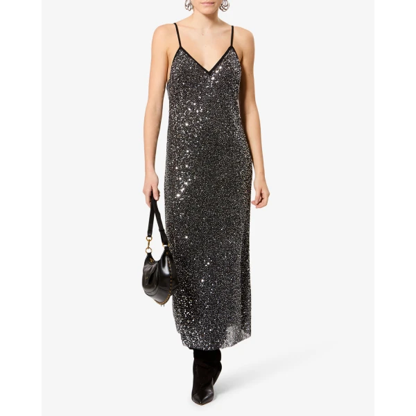 Isabel Marant Nevana Dress in Silver | Maxi Dresses | Coveti