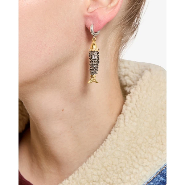 Isabel Marant New River Earrings in Silver and Gold | Earrings | Coveti