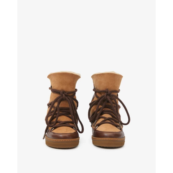 Isabel Marant Nowles Ankle Boots in Dark Brown and Ochre | Boots | Coveti