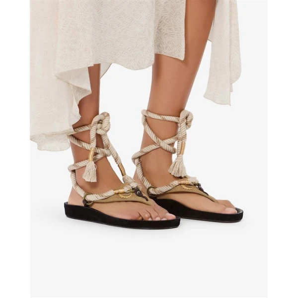 Isabel Marant Onyna Sandals in Taupe | Sandals | Coveti