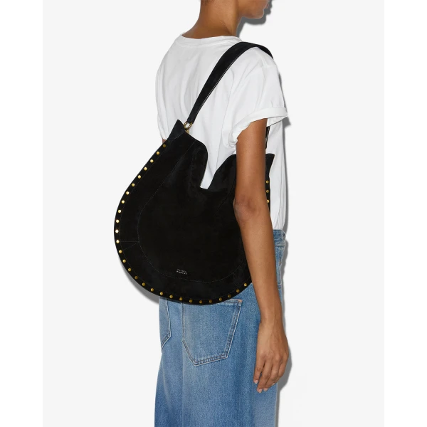 Isabel Marant Oskan Hobo Soft Suede Bag in Black | Shoulder & Crossbody Bags | Coveti