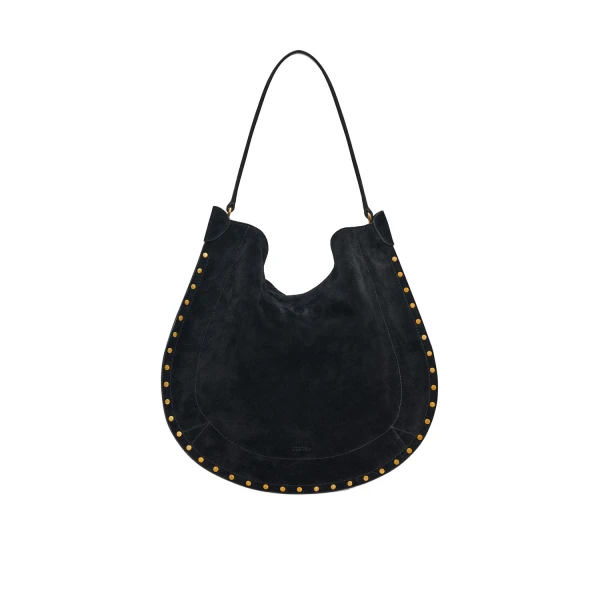 Oskan Hobo Soft Suede Bag in Black