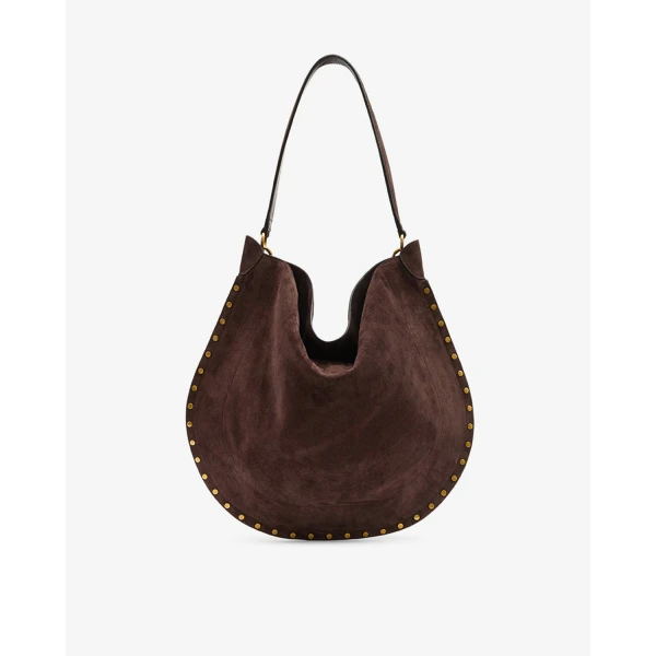 Isabel Marant Oskan Hobo Soft Suede Bag in Coffee | Shoulder & Crossbody Bags | Coveti