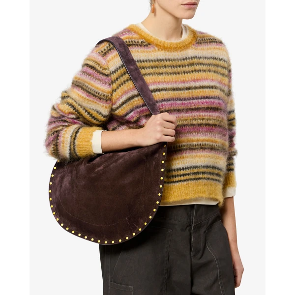 Isabel Marant Oskan Hobo Soft Suede Bag in Coffee | Shoulder & Crossbody Bags | Coveti