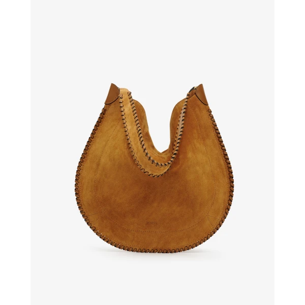 Isabel Marant Oskan Hobo Soft Suede Bag in Cognac | Shoulder & Crossbody Bags | Coveti