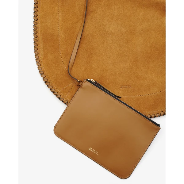 Isabel Marant Oskan Hobo Soft Suede Bag in Cognac | Shoulder & Crossbody Bags | Coveti