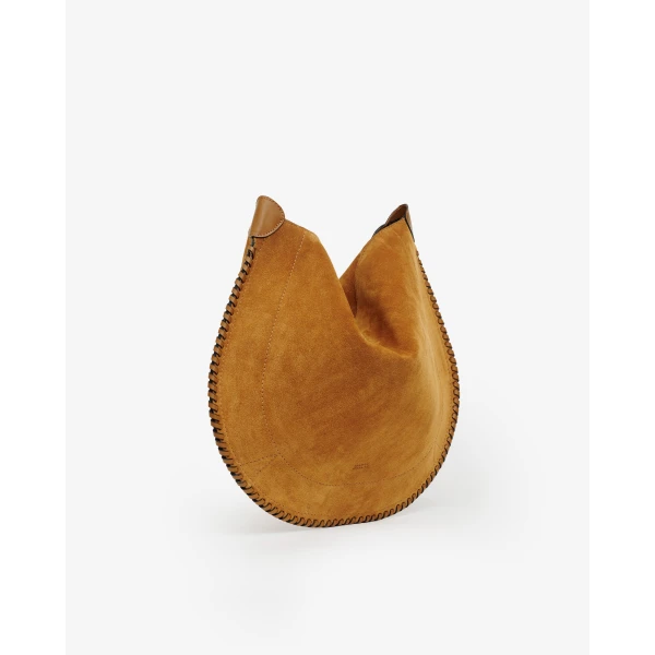 Isabel Marant Oskan Hobo Soft Suede Bag in Cognac | Shoulder & Crossbody Bags | Coveti