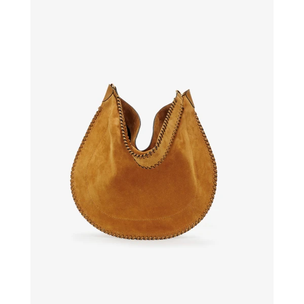 Isabel Marant Oskan Hobo Soft Suede Bag in Cognac | Shoulder & Crossbody Bags | Coveti