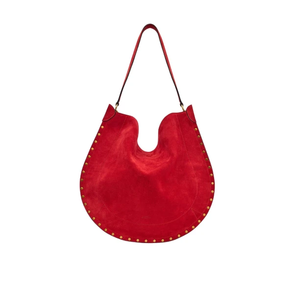 Isabel Marant Oskan Hobo Soft Suede Bag in Scarlet Red | Women | Coveti