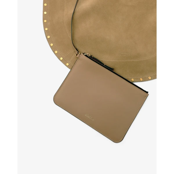 Isabel Marant Oskan Hobo Soft Suede Bag in Taupe | Shoulder & Crossbody Bags | Coveti