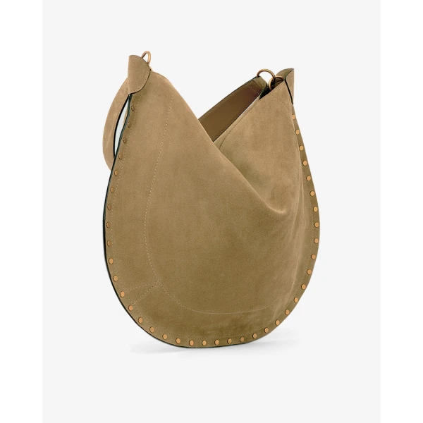 Isabel Marant Oskan Hobo Soft Suede Bag in Taupe | Shoulder & Crossbody Bags | Coveti