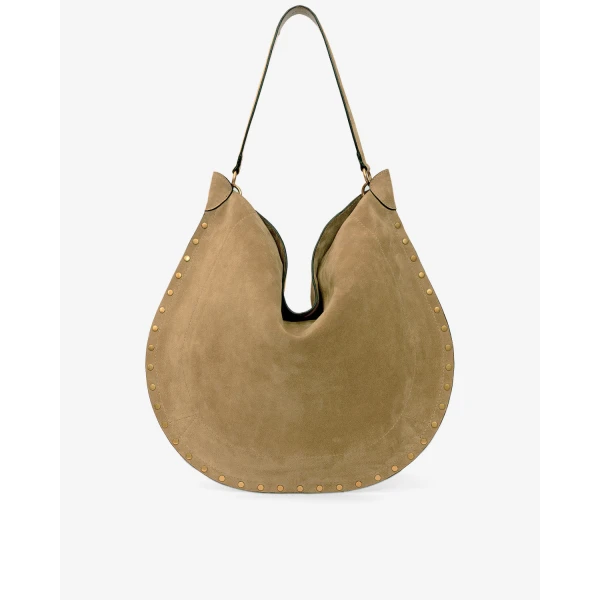 Isabel Marant Oskan Hobo Soft Suede Bag in Taupe | Shoulder & Crossbody Bags | Coveti