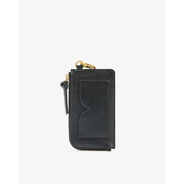 Isabel Marant Oskan Leather Cardholder in Black | Wallets & Purses | Coveti