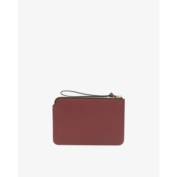 Isabel Marant Oskan Leather Flat Pouch in Burgundy | Wallets & Purses | Coveti