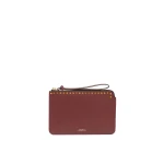 Isabel Marant Oskan Leather Flat Pouch in Burgundy | Women | Coveti