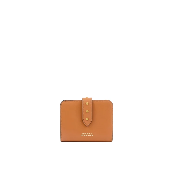 Isabel Marant Oskan Leather Wallet in Cognac | Women | Coveti