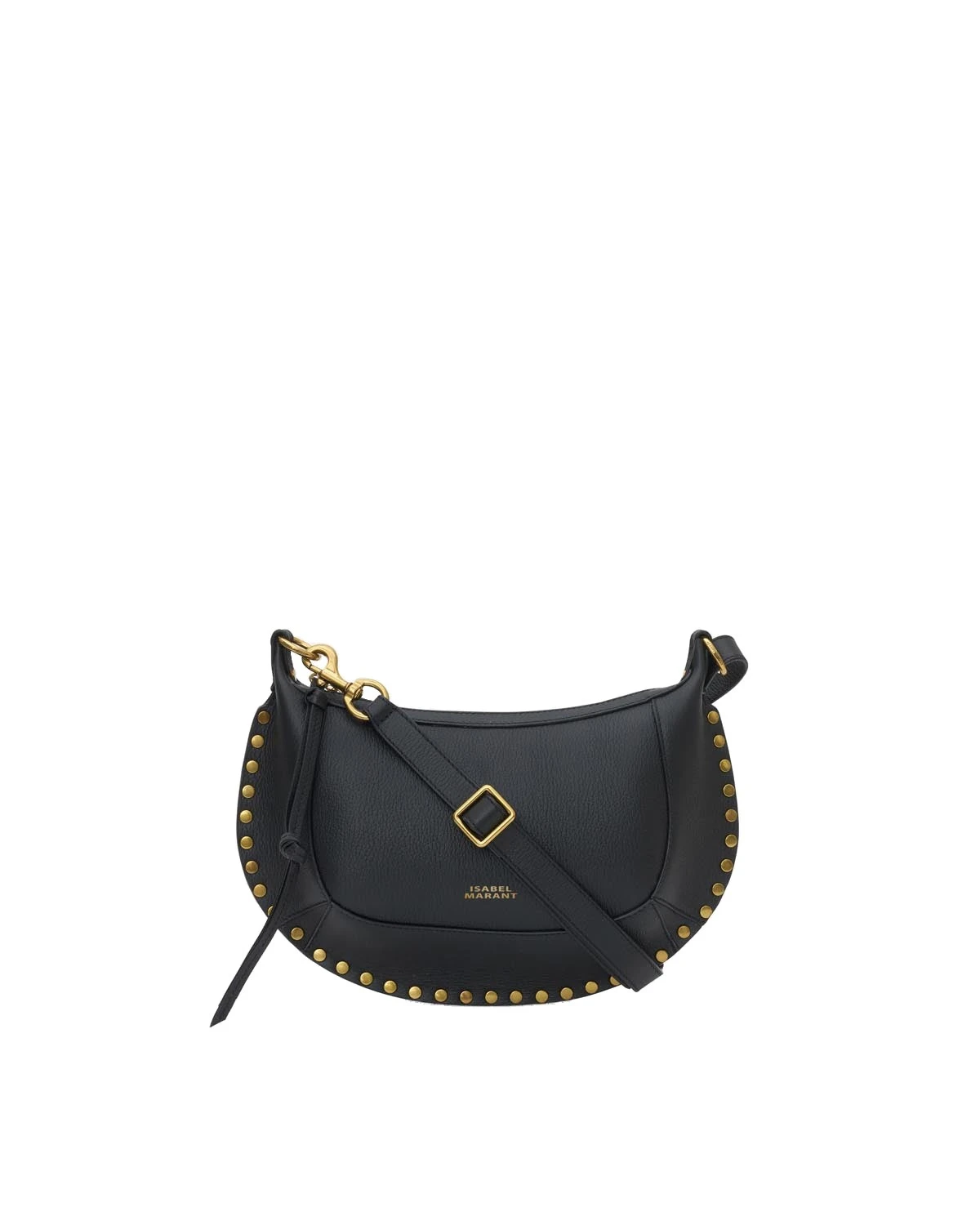 Isabel Marant Oskan Moon Bag in Full-Grain Leather, Black Isabel Marant Oskan Moon Bag in Full-Grain Leather, Black | Women | Coveti