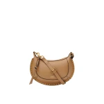 Isabel Marant Oskan Moon Bag in Grained Leather, Cappuccino | Women | Coveti
