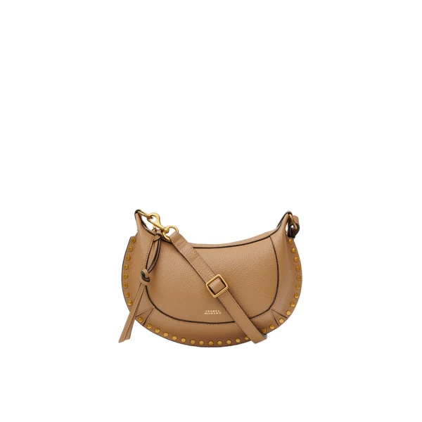 Oskan Moon Bag in Grained Leather, Cappuccino