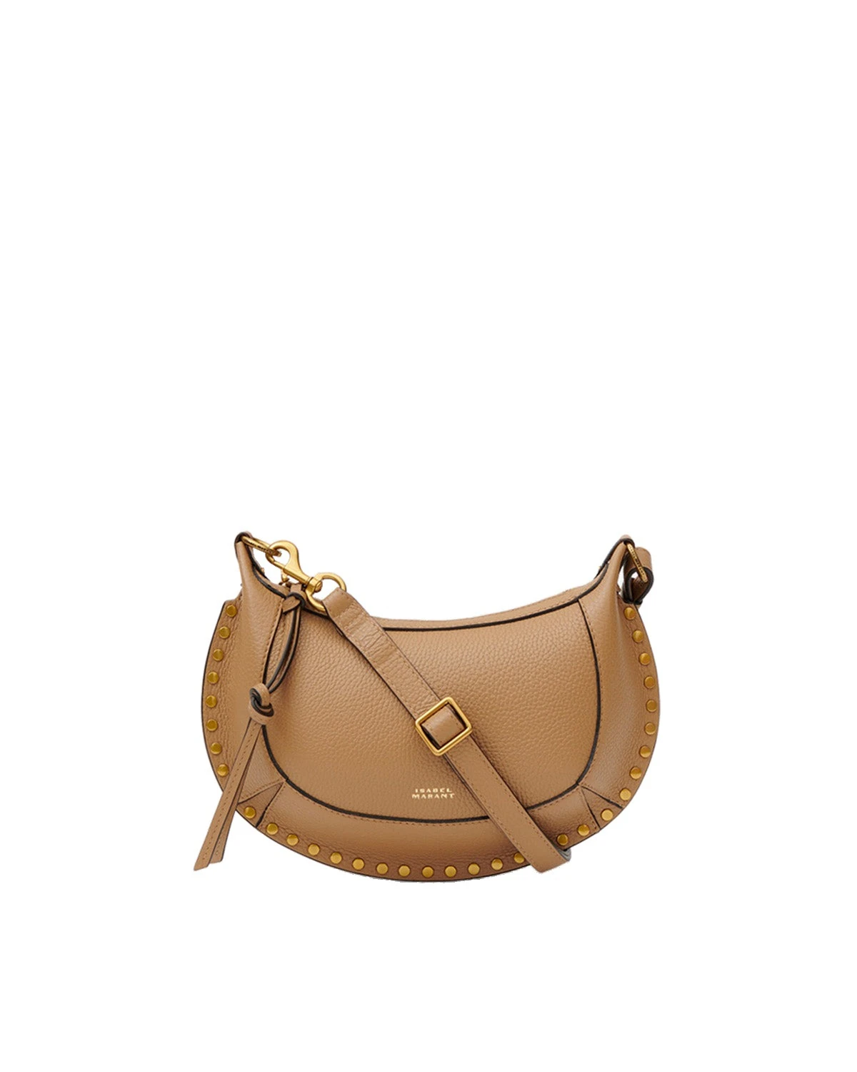 Isabel Marant Oskan Moon Bag in Grained Leather, Cappuccino Isabel Marant Oskan Moon Bag in Grained Leather, Cappuccino | Women | Coveti
