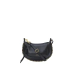 Isabel Marant Oskan Moon Bag in Leather, Black | Women | Coveti
